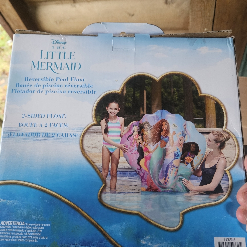 DISNEY LITTLE MERMAID REVERSIBLE POOL FLOAT: NEW IN BOX